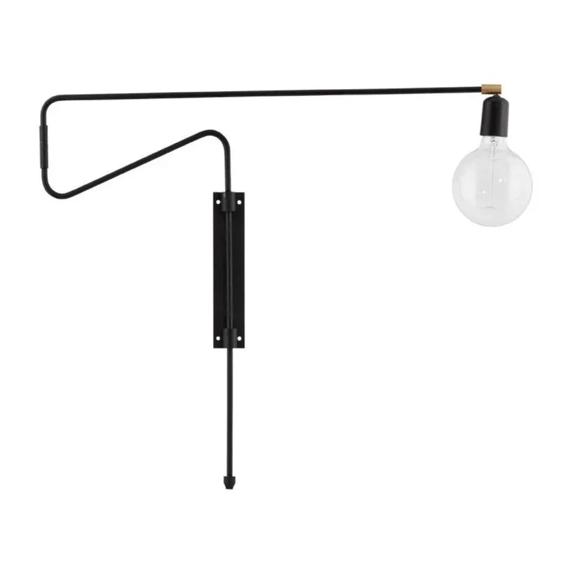lampe murale articulée bras long noir doré moderne éclairage chambre minimaliste industrielle