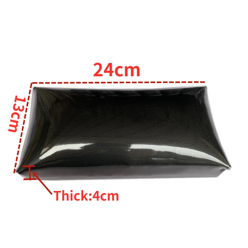 coussin repos pied noir moderne spa bain lisse brillant trou support métallique