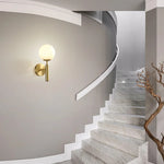lampe murale moderne or blanc sphérique fixée éclairage chambre cuisine matériau fer led