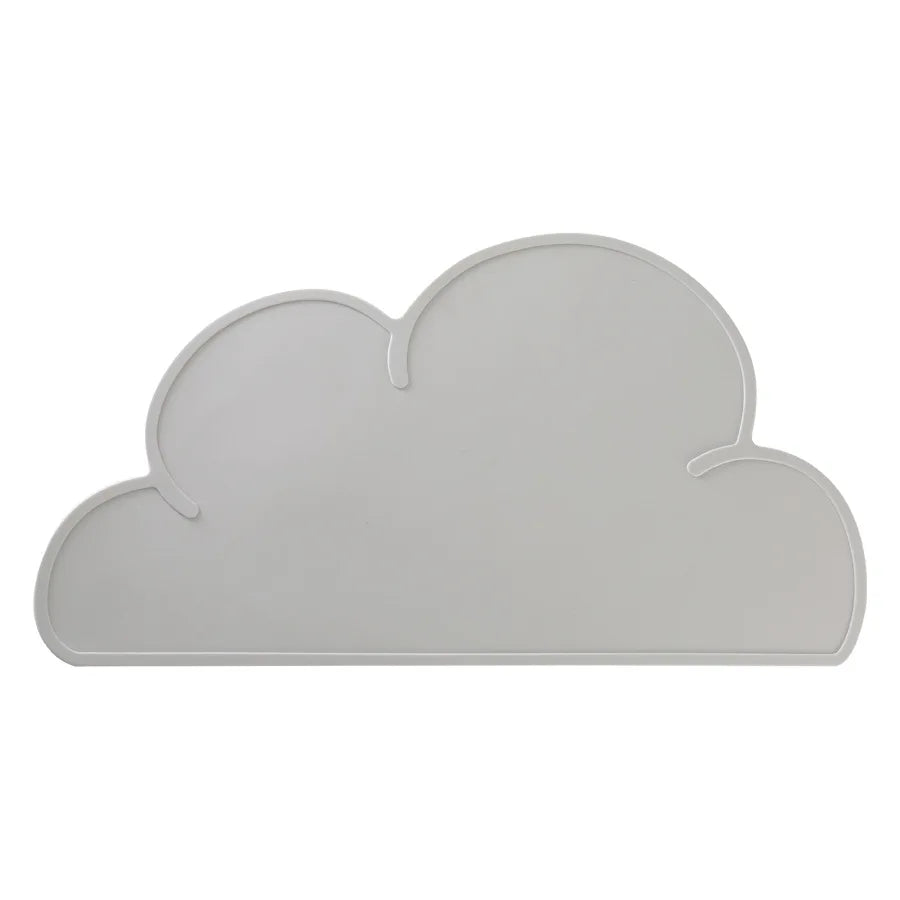 assiettes forme nuage silicone imperméables adhésives animaux gris rose bleu blanc moderne