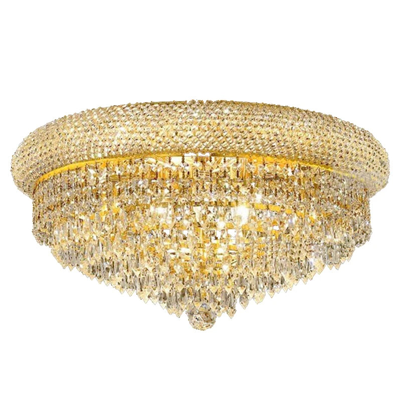 lustre led doré cristal élégant intérieur salon cuisine transparentes fixations invisibles