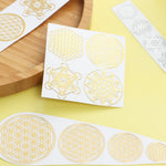 sticker decoratif geometrique or argent adhhesif moderne abstrait variété formes différentes taille