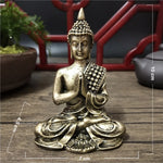 statue bouddha dorée détaillée classique traditionnel ornement feng shui maison artisanat résine