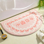tapis bain antidérapant fleurs moderne marron clair vert bleu rose blanc