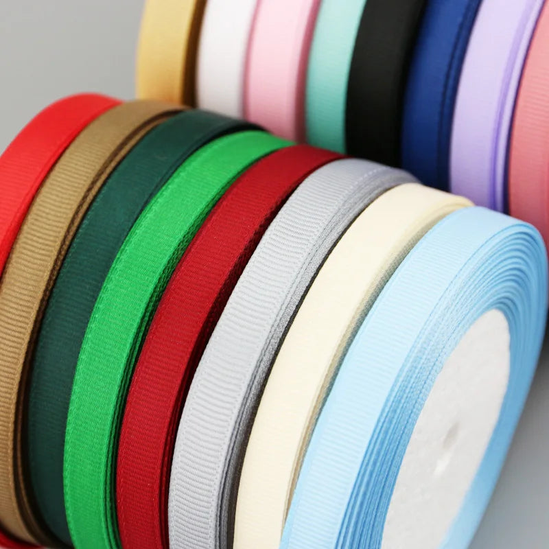 ruban gros grain polyester couleur unie décoration emballage cadeau artisanat couture accessoire fête