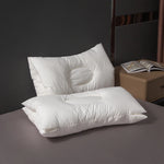 oreiller coton soja concave mémoire forme cou antiacariens grisclair uni moderne