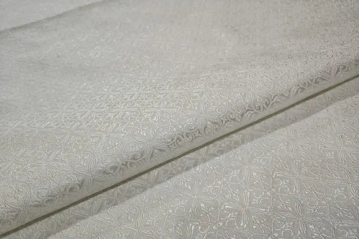 tissu brocart polyester coton blanc motif floral classique biodegradable 73cm large rideau robe bricolage