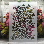 panneau décoratif moderne mosaïque triangles blanc vert rose noir semi opaque bricolage peinture scrapbooking