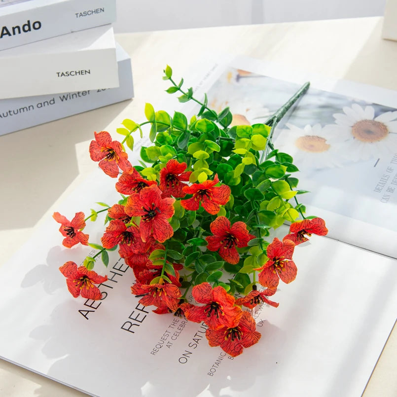plantes artificielles multicolores fleurs simples modernes decoration exterieure couronne mariage chambre maison festival