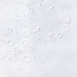 rideau douche moderne blanc polyester respectueux environnement anneaux texture légèrement rugueuse opaque