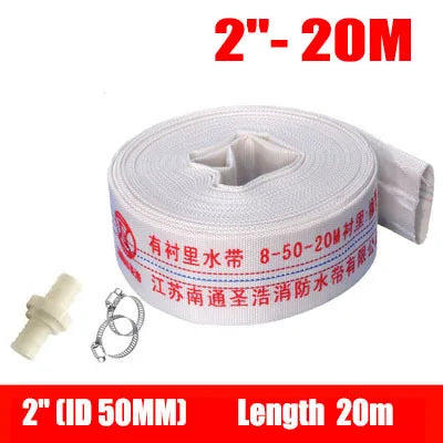 tuyau d'incendie polyester haute pression blanc lignes rouges bleues 5m 10m 20m adaptateurs