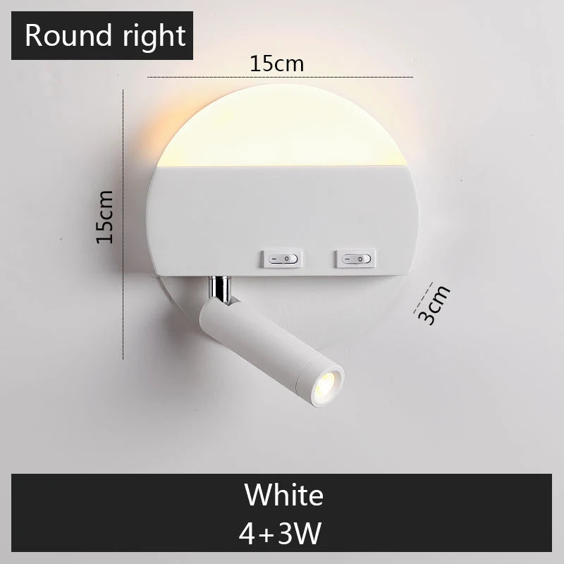 lampe murale moderne LED noir blanc interrupteurs éclairage quotidien chambre cuisine salle manger entrée