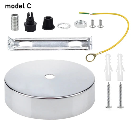 disque métallique or argent noir lisse brillant moderne minimaliste vis anneau fixateur cable électrique