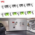porte balais argenté vert clair adhésif mur moderne hooks rangement outils nettoyage