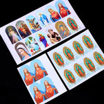 autocollants religieux saints anges bleu rouge blanc doré noir adhésifs décoration église craft stickers