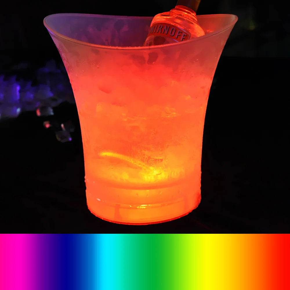 seau glace 5l violet rose orange vert moderne led tringle transparent glaçons