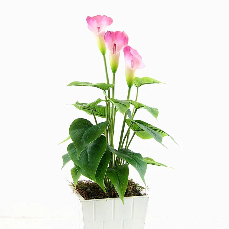 décoration intérieure plante artificielle bouquet lys rose jaune blanc moderne maison festive
