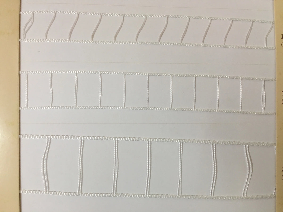 ruban coton solide blanc rayures fines 20m opacité classique couture attache rideau