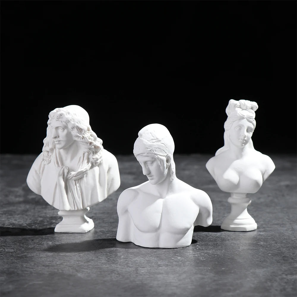 buste sculpté résine blanc sculpture grecque décoration intérieure ornement pratique dessin