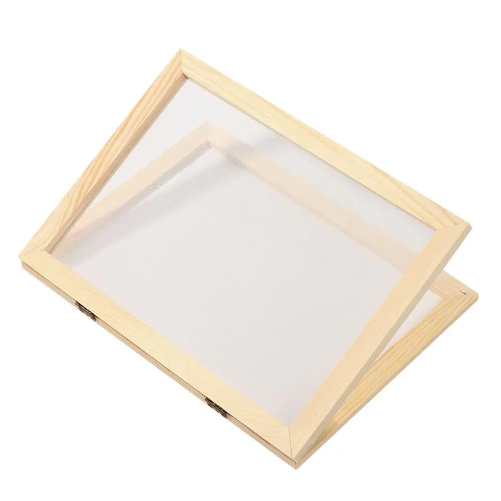 cadre bois texture naturelle feuilles séchées papier modeler coupelle plastique cuillère bois diy artisanat