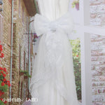 ruban fenêtre dentelle rose clair jaune clair vert pastel moderne décoratif romantique translucent attache