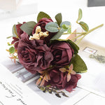 bouquet fleurs artificielles rose classique decoration maison mariageextérieur