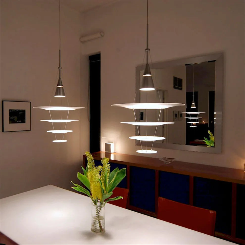 suspension lumineuse blanc moderne acrylique nordique opaque salon chambre