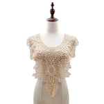 écharpe dentelle fine motifs floraux blanc noir beige rouge classique élégante polyester écologique