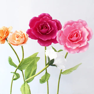 fleur artificielle géante mousse tige décoration intérieure mariage rose orange diverse couleurs
