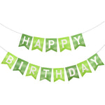guirlande fanions happy birthday vert clair festif décoration anniversaire ballons numéros lettres animaux festive