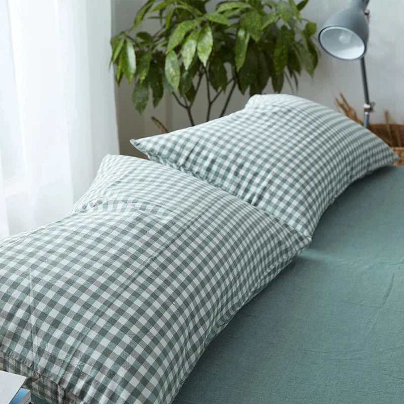lot deux serviettes bain coton carreaux rose bleu beige gris vert blanc moderne
