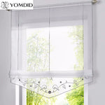 rideau roman brodé floral transparent voile polyester classique decoration maison