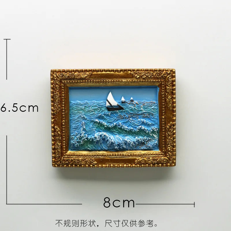 cadre photo or peinture van gogh art miniature aimants réfrigérateur nature morte starry sky