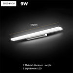 lampe miroir led blanche rectangulaire moderne salle bain chambre éclairage mural