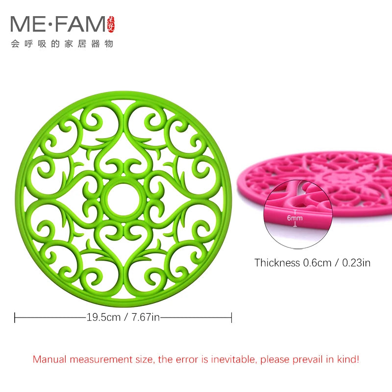 tapis table silicone moderne bleu vert rose motif floral clips