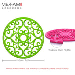 tapis table silicone moderne bleu vert rose motif floral clips