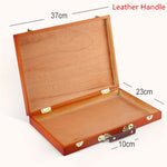 boîte peinture bois marron vintage poignée cuir organisation artiste portable almacenamiento pinturas