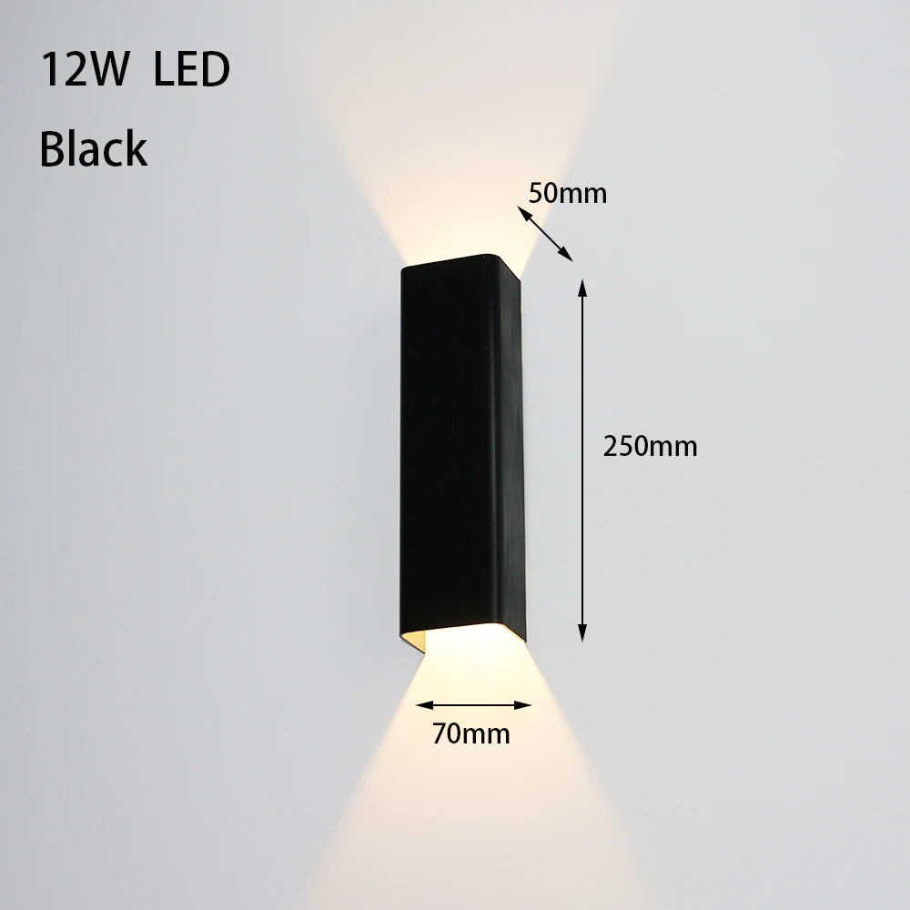 Applique murale moderne LED aluminium argent doré noir minimaliste chambre salon 1218W