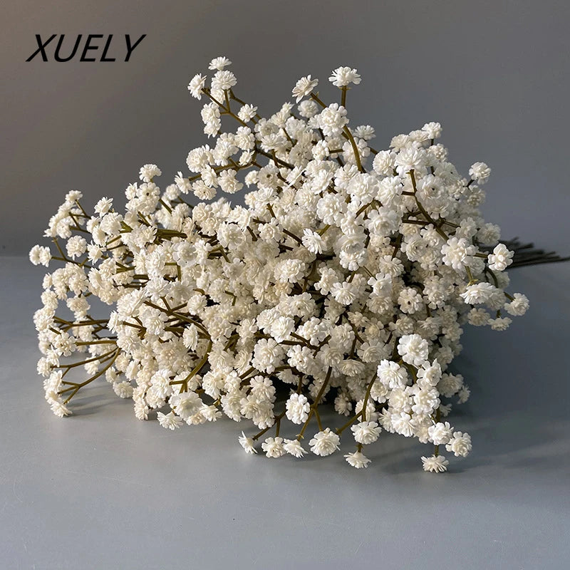 bouquet artificiel fleurs roses blanches marrons rouges petite fleurs rondes naturel minimaliste decoration maison