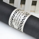 serviettes jetables noires élégantes imprimées lettres motifs floraux adhésives pack 80 pièces festives occasions