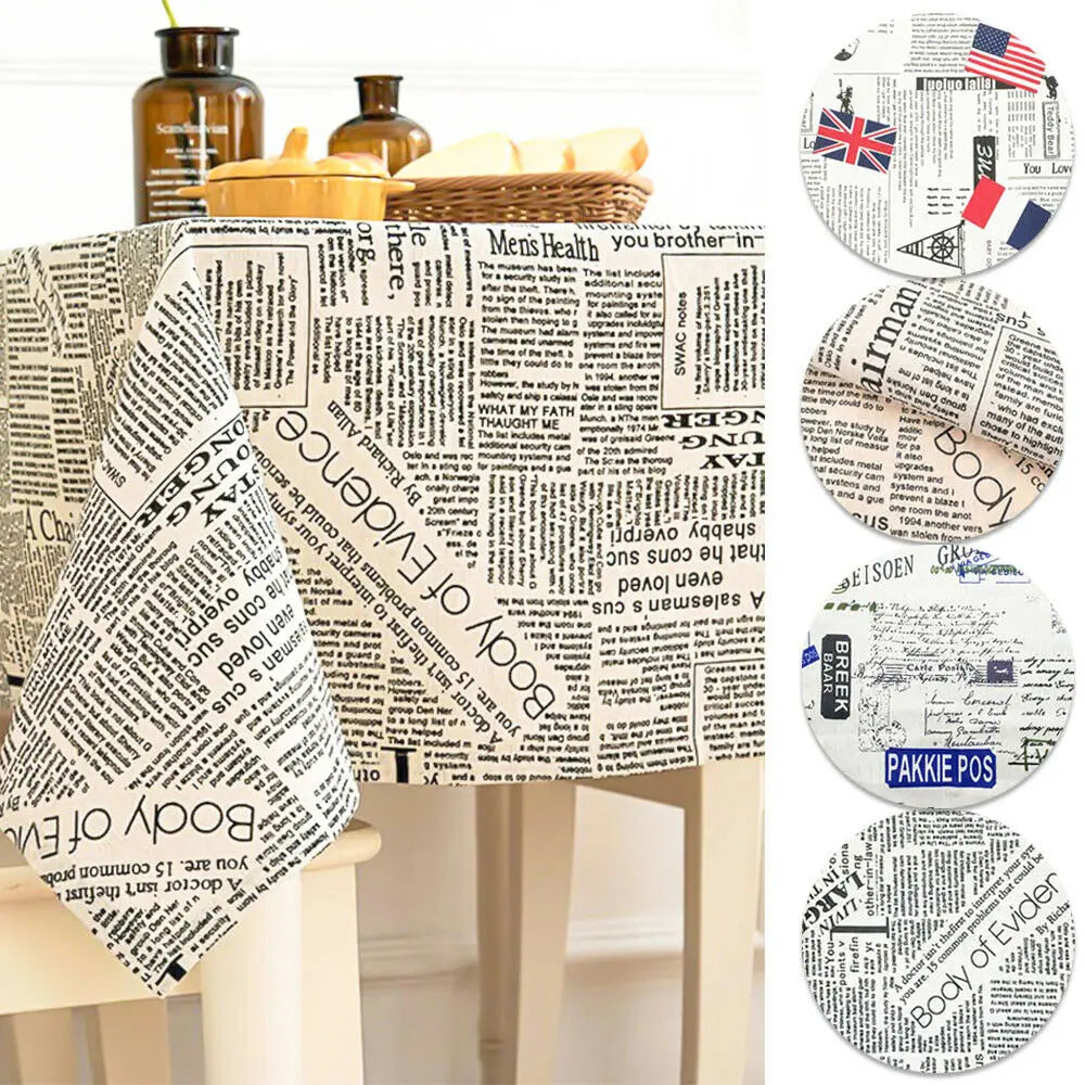tissu coton lin imprimé journal rétro protection uv résistance abrasion vintage drapeaux décoratif coasters