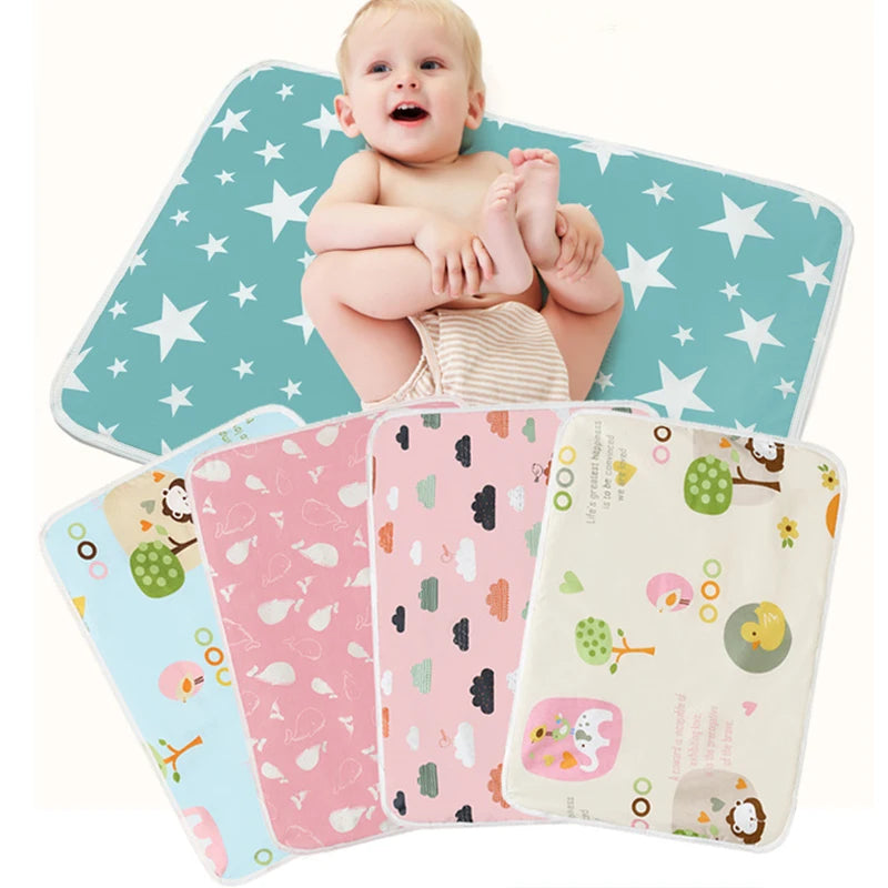 tapis imperméable bébé étoiles nuages animaux moderne turquoise gris blanc