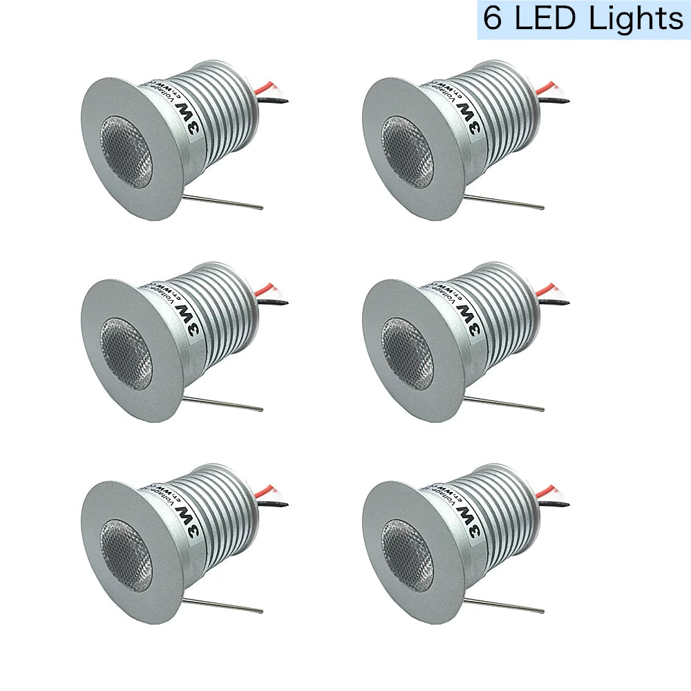 Mini spotlight LED argenté 3W 12V 24V moderne câble grille refroidissement