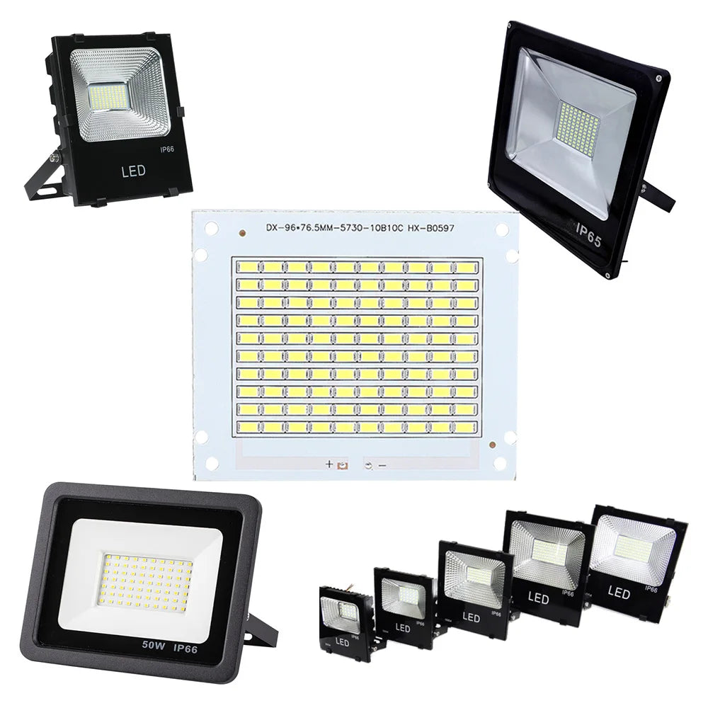 projecteur led 50w plaque diodes smd blanc 6000k matrice moderne 96x76.5mm 50pcs diodes