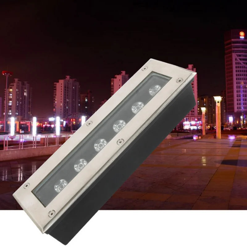 lampe led jardin ip68 3000k 4000k 6000k noir argent moderne minimaliste fixations vis cable