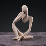 statuette moderne résine abstraction penseur gris doré décoration intérieure minimaliste maison ornement