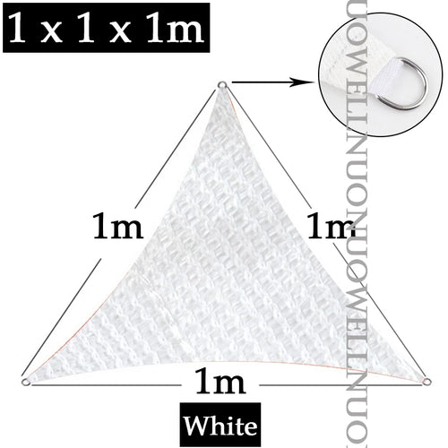 voile d'ombrage filet protection solaire jardin piscine extérieur blanc résistant anneaux métalliques