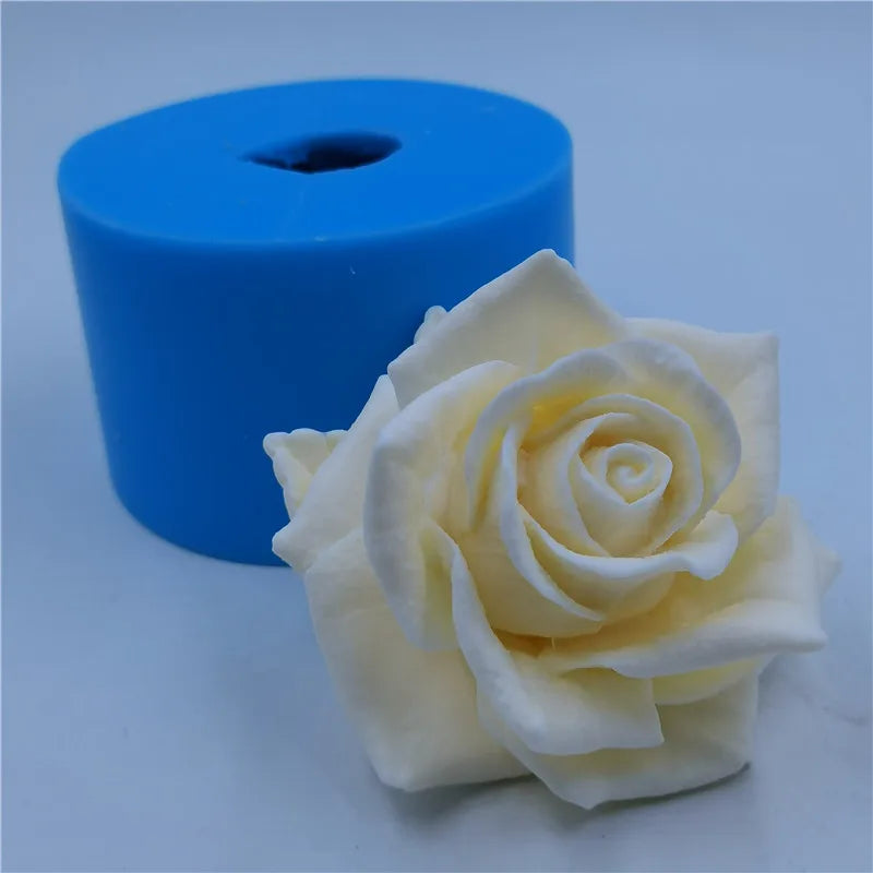 moule silicone savon cire bougie fleur rose réaliste non toxique alimentaire doux flexible artisanal