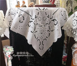 serviette table brodée florale blanc classique réutilisable maison fêtes noces