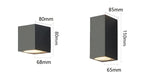 applique murale led moderne noire fixée mur contemporaine 85mm 150mm 5w 10w